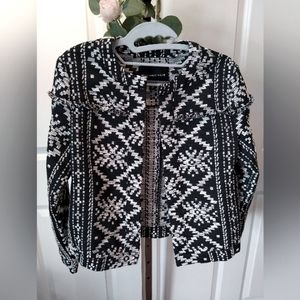 Who What Wear cute jacket with an Aztec design and a little fringe detail.